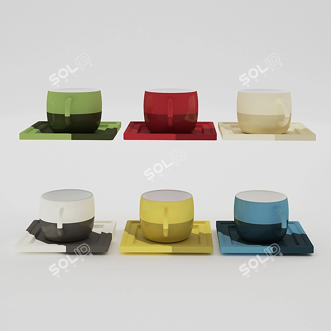 Cirmeca Cups: Stylish Kitchen Essentials 3D model image 1