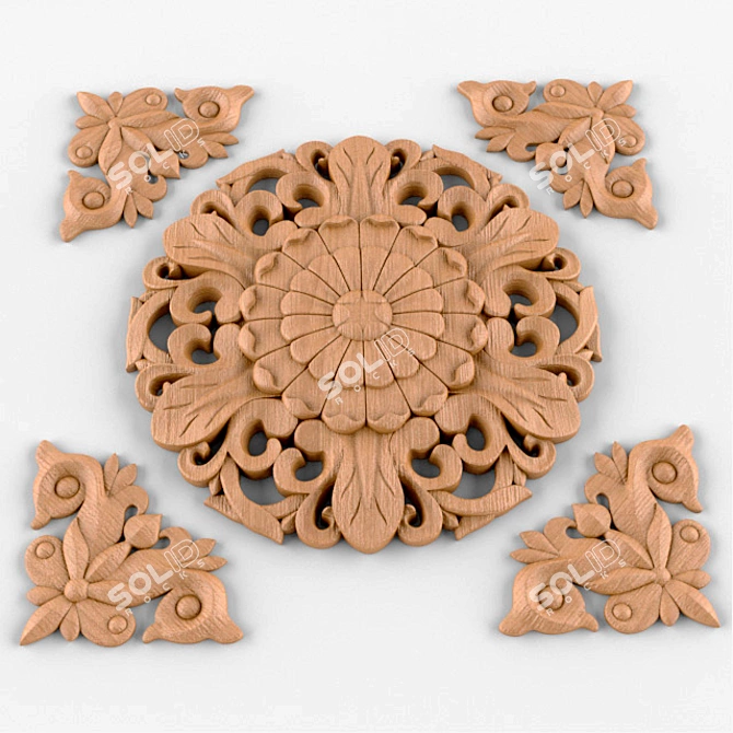 Ethnic Carved Decorations for CNC Cutting 3D model image 1