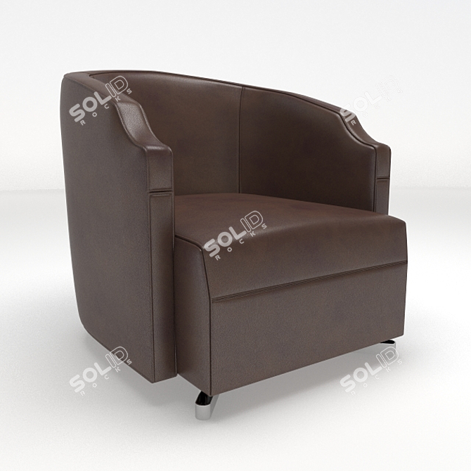 MHLIVING Leather Armchair 67x80x72 cm 3D model image 1