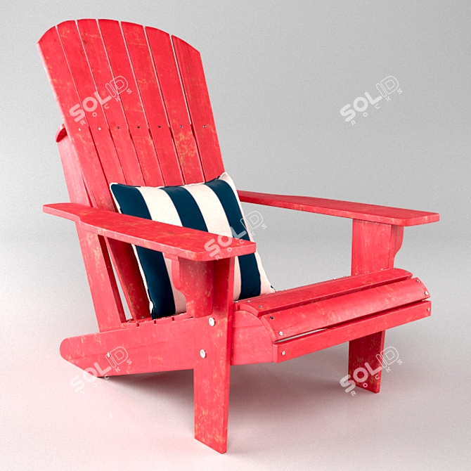 Classic Adirondack Chair: Timeless Outdoor Comfort 3D model image 1