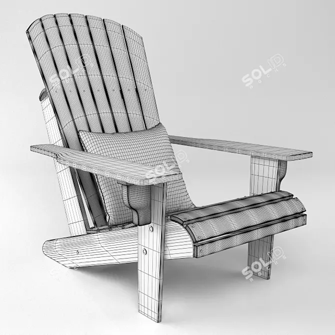 Classic Adirondack Chair: Timeless Outdoor Comfort 3D model image 2