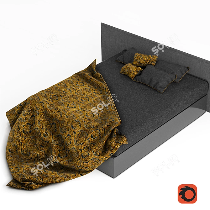 Elegance in a Bed 3D model image 2