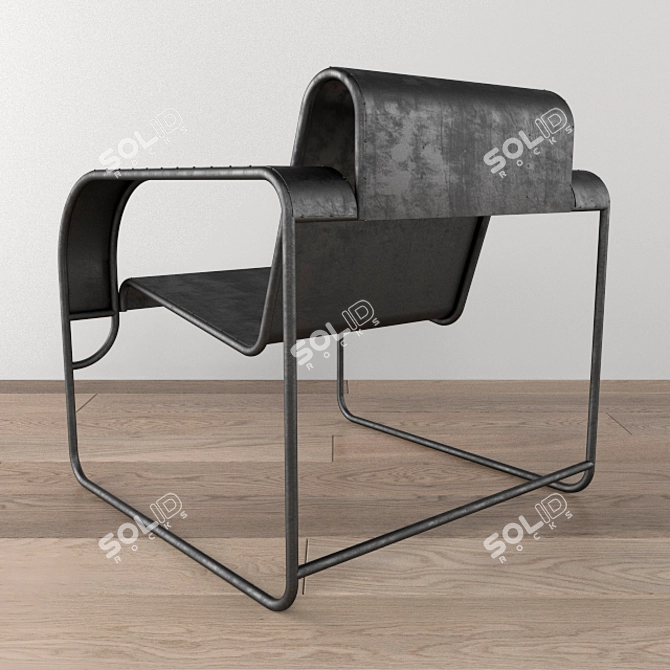 Resilient 1930s Tubular Chair 3D model image 2