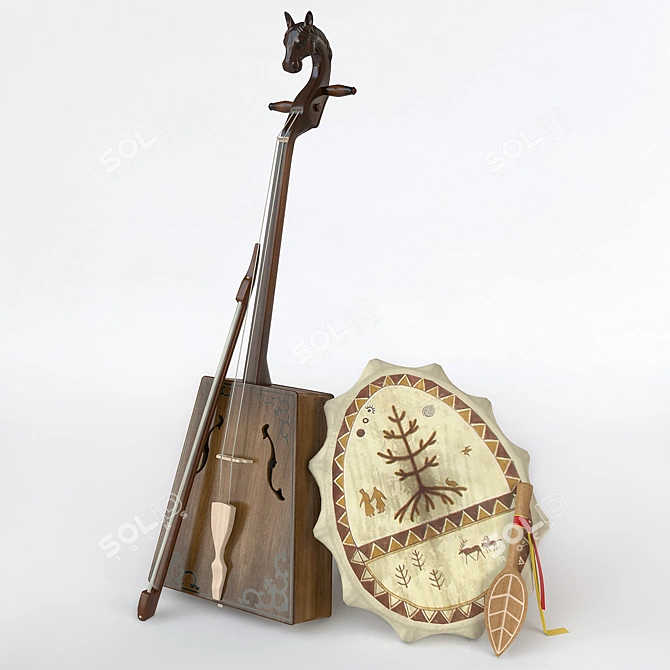 Mystical Shamanic Drum: Moorinhur of the Winds 3D model image 1