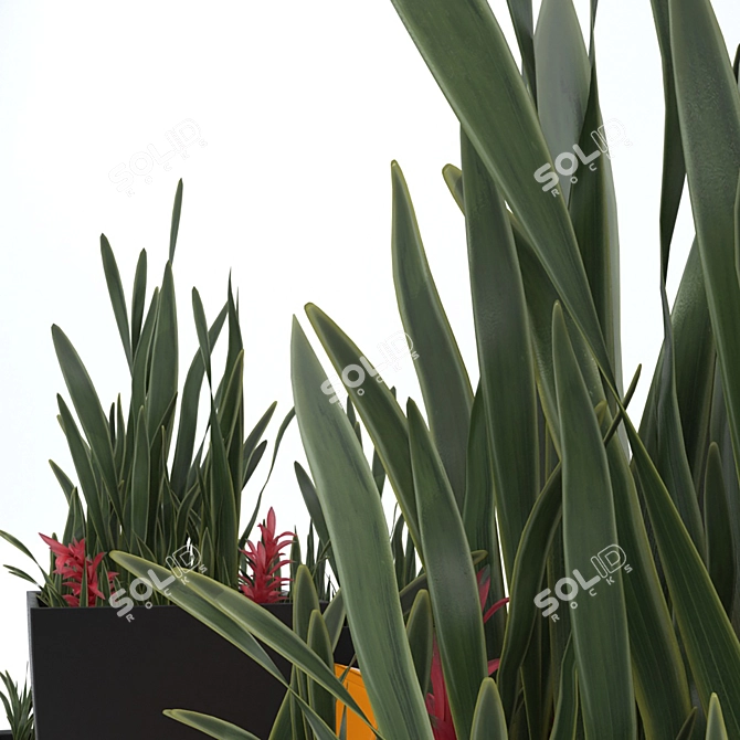 Architectural Bench & Plant Duo 3D model image 3