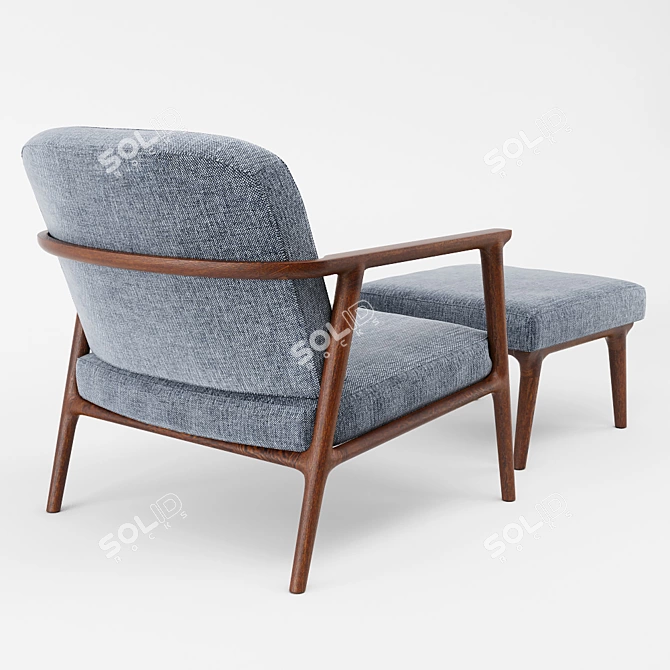 Zio Lounge Chair: Elegant Oak Lounge Chair by MOOOI 3D model image 2