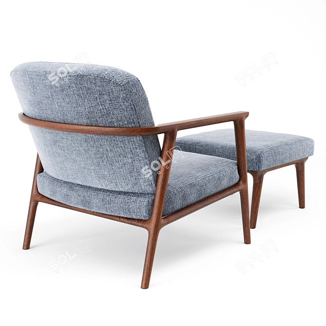 Zio Lounge Chair: Elegant Oak Lounge Chair by MOOOI 3D model image 5