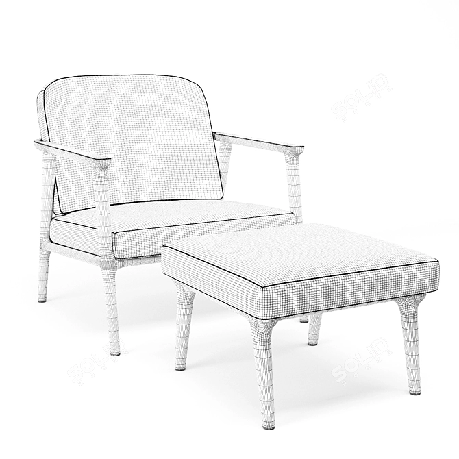 Zio Lounge Chair: Elegant Oak Lounge Chair by MOOOI 3D model image 6