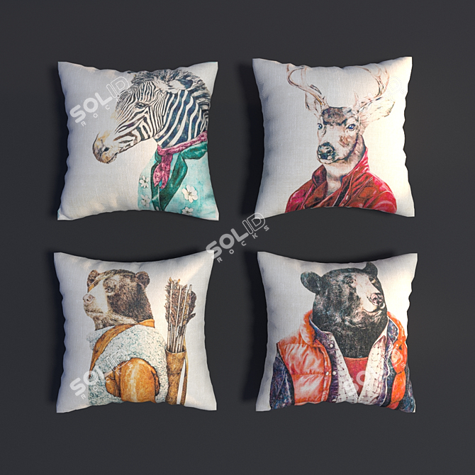 ZOO PARK Decorative Cushions Set 3D model image 1