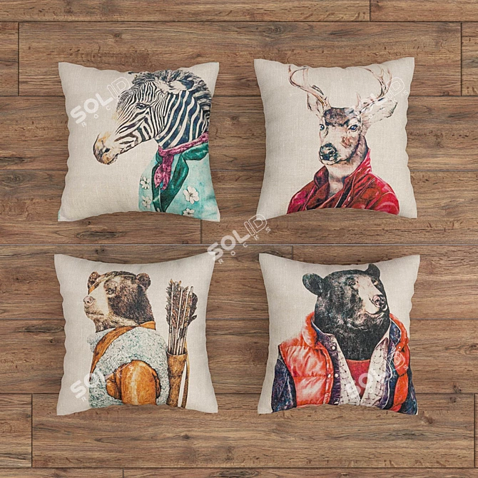 ZOO PARK Decorative Cushions Set 3D model image 2