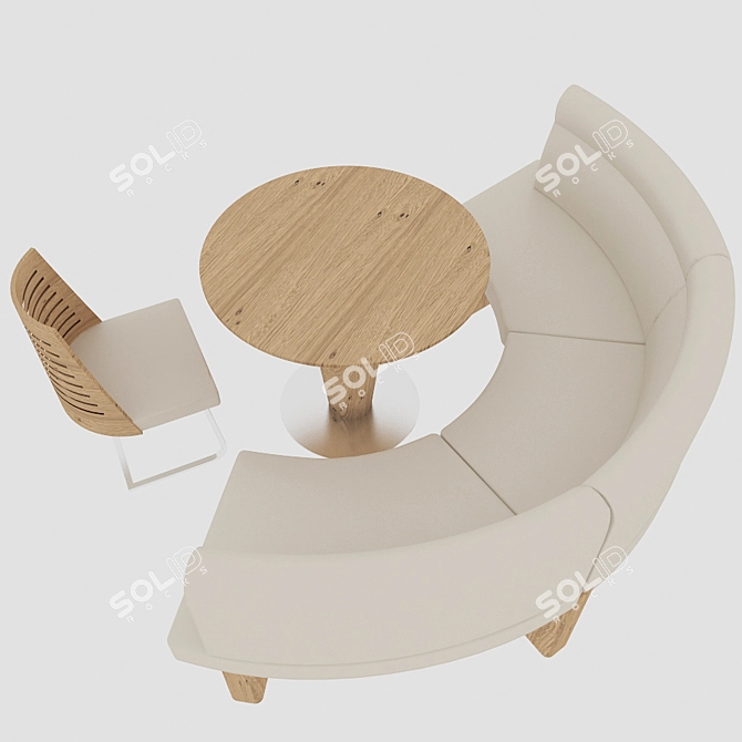 Modern 7-Piece Dining Set 3D model image 2