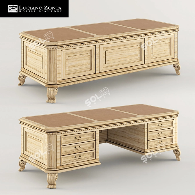 Sleek Luciano Zonta Desk 3D model image 1