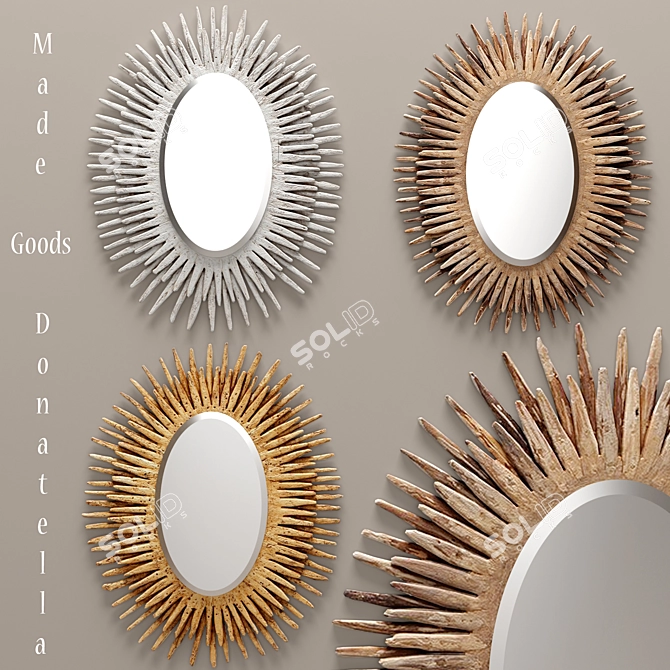 Elegant Donatella Mirror Set 3D model image 1