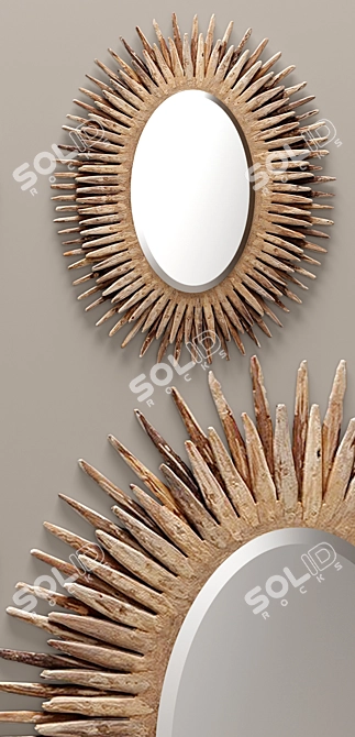 Elegant Donatella Mirror Set 3D model image 2