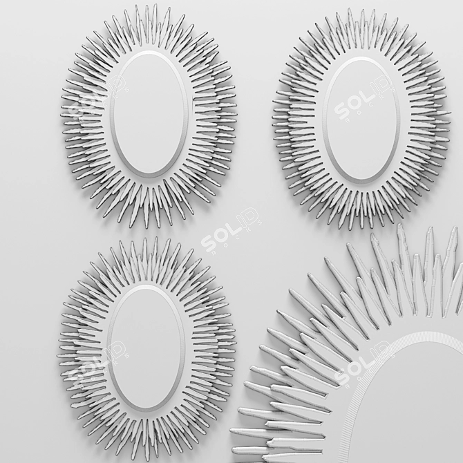 Elegant Donatella Mirror Set 3D model image 3