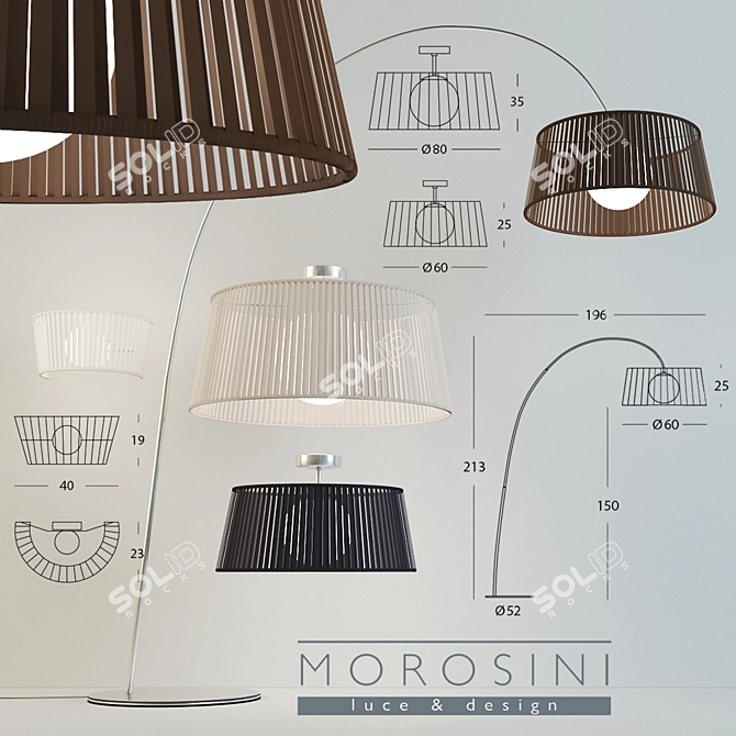 Elegant Ribbon Lighting Collection 3D model image 1