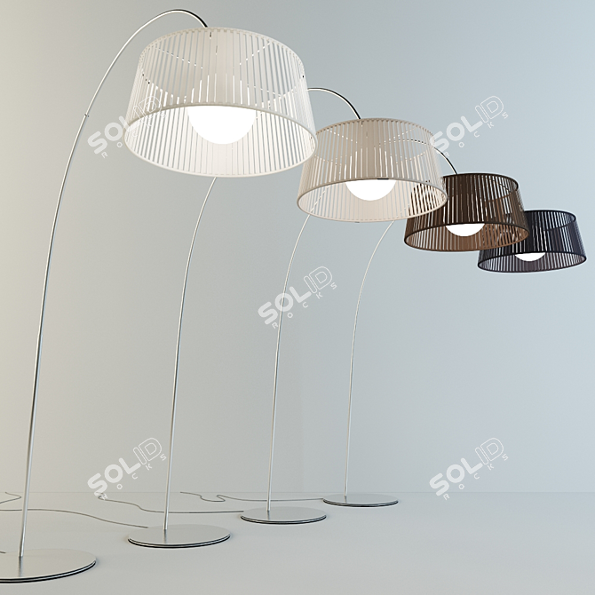 Elegant Ribbon Lighting Collection 3D model image 2