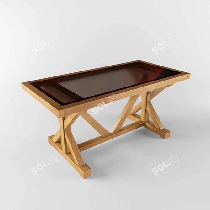 Custom-Made Beechwood Tables 3D model image 1