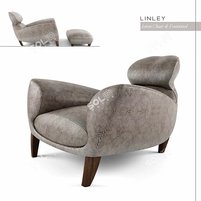 Linley Aston Chair and Footstool Set 3D model image 1