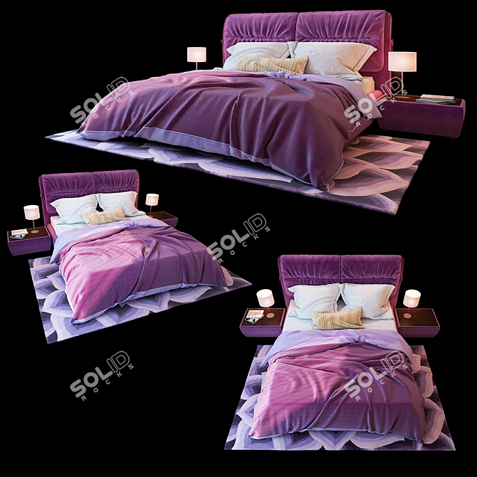 Milan Bed, Blest: Elegant and Functional 3D model image 1