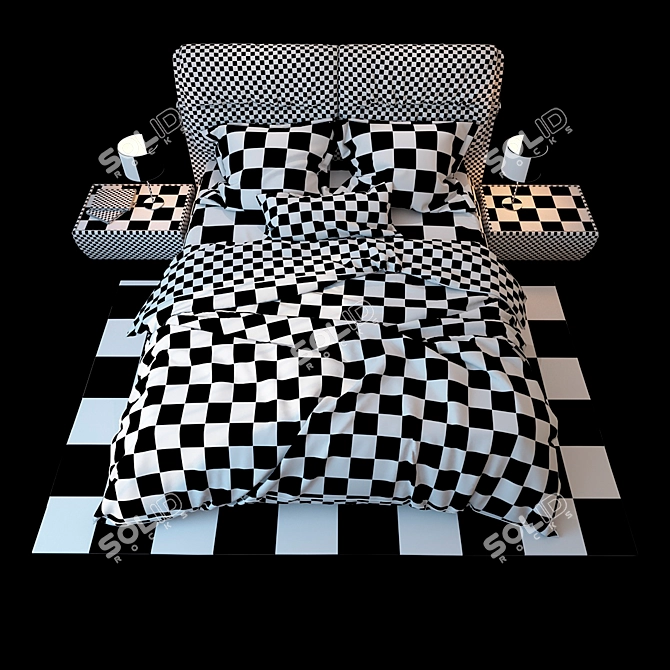 Milan Bed, Blest: Elegant and Functional 3D model image 3