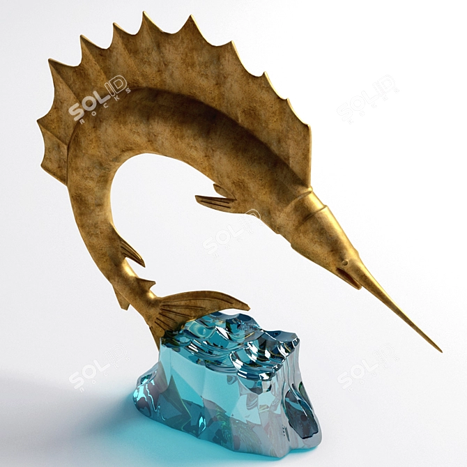 Graceful Sailfish Sculpture 3D model image 2