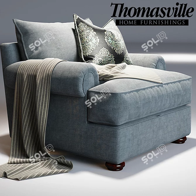 Elegant Portofino Armchair by Thomasville 3D model image 1