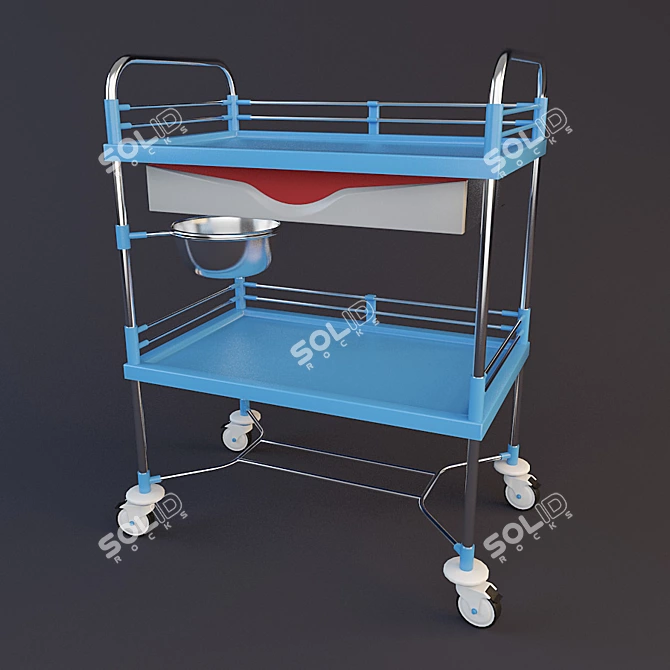Medi-Cart F-17(b): Versatile Medical Instrument Table Trolley 3D model image 1