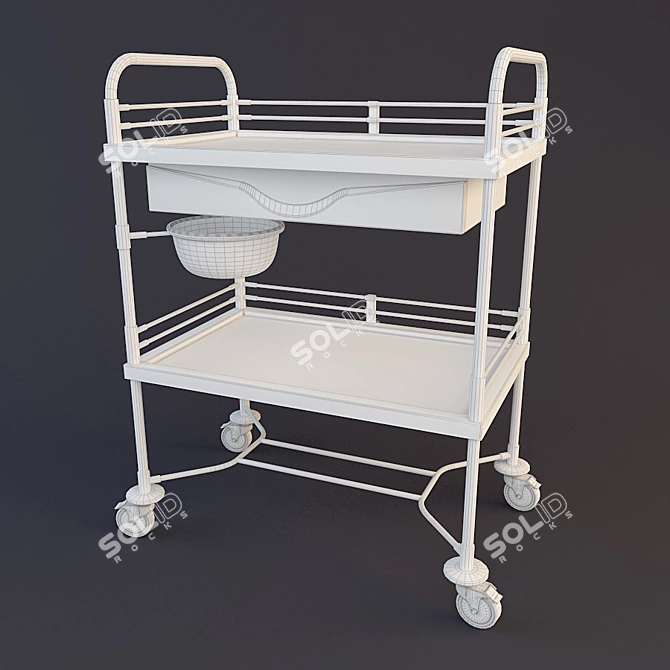 Medi-Cart F-17(b): Versatile Medical Instrument Table Trolley 3D model image 2