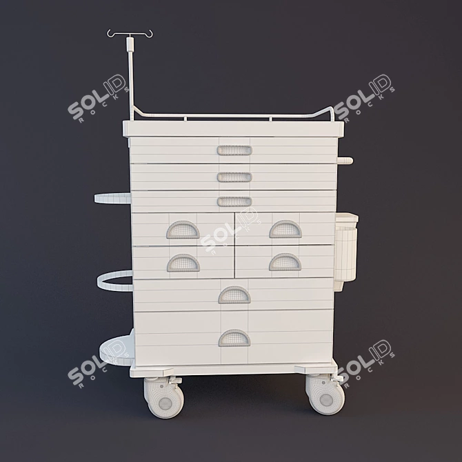 Versatile Medical Instrument Table Trolley 3D model image 2