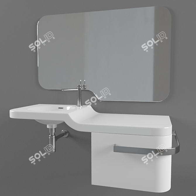 Forma Noken Sink - 100cm Length 3D model image 1