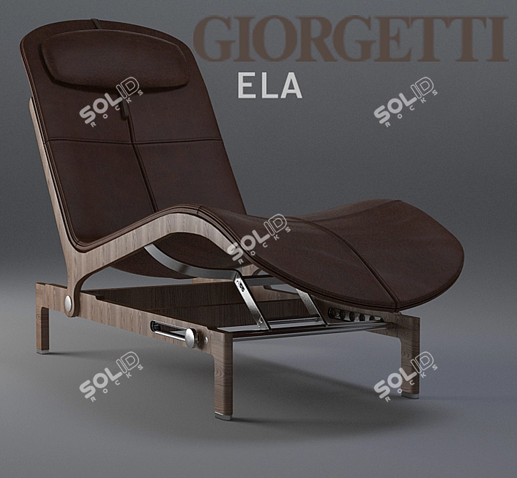 Giorgetti ELA: Contemporary Lounger with Soft/Hard Leather Upholstery 3D model image 1