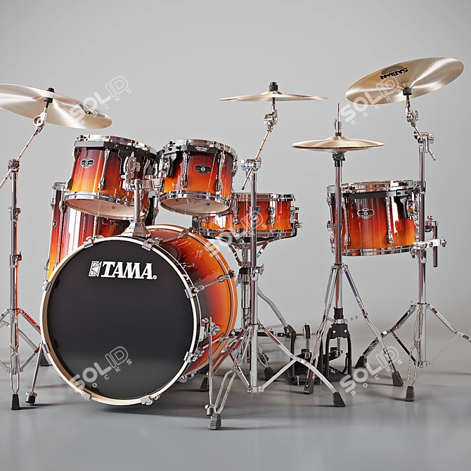 Tama Superstar Custom Drum Kit 3D model image 1