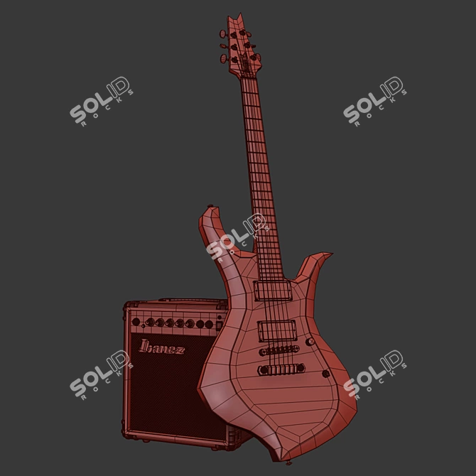 Ibanez XH300 + ibz10g Combo: Ultimate Guitar Set 3D model image 3