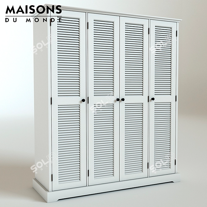 Elegant White Wardrobe: MAISONS 3D model image 1