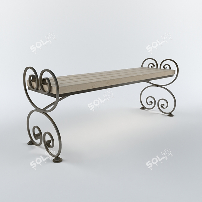 Artisan Forged Bench 3D model image 1