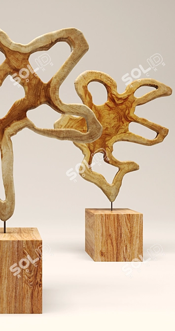 Rustic Roots Trunk Slice 3D model image 2