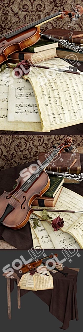 Harmonious Melodies: Violin & Clarinet 3D model image 2