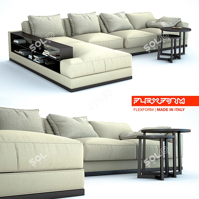 Flexform Big Bob Sectional Sofa 3D model image 1