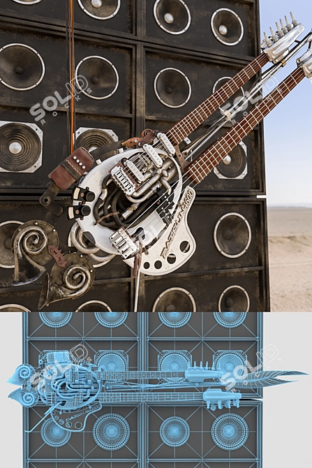 Fury Road Coma's Guitar - Authentic Mad Max Prop 3D model image 2