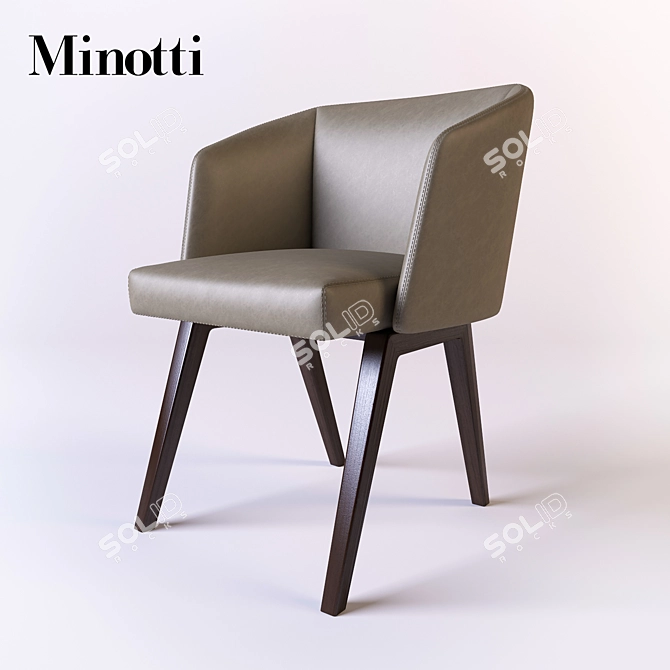 Minotti Creed Dining Chair - Stylish and Compact 3D model image 1