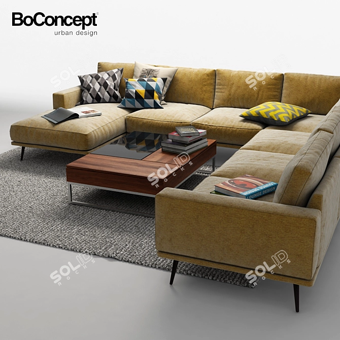 Modern Comfort: BoConcept Corner Sofa 3D model image 1