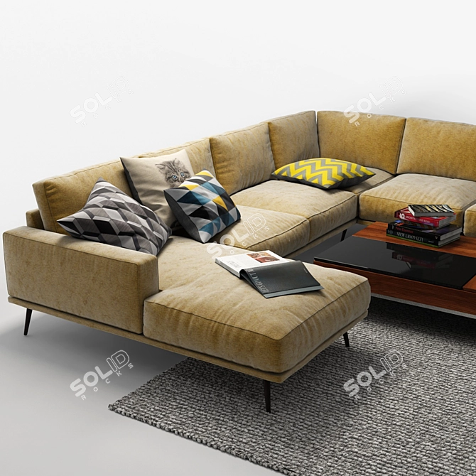 Modern Comfort: BoConcept Corner Sofa 3D model image 3