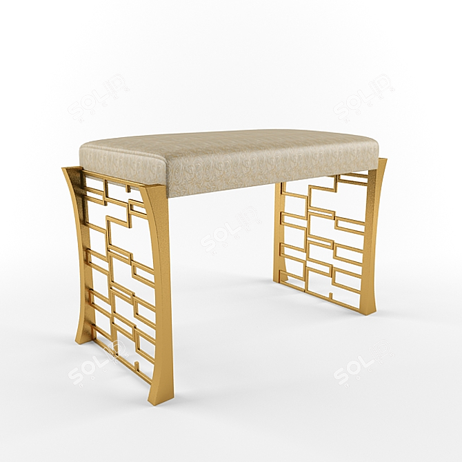 Sleek Single Seater Bench 3D model image 1