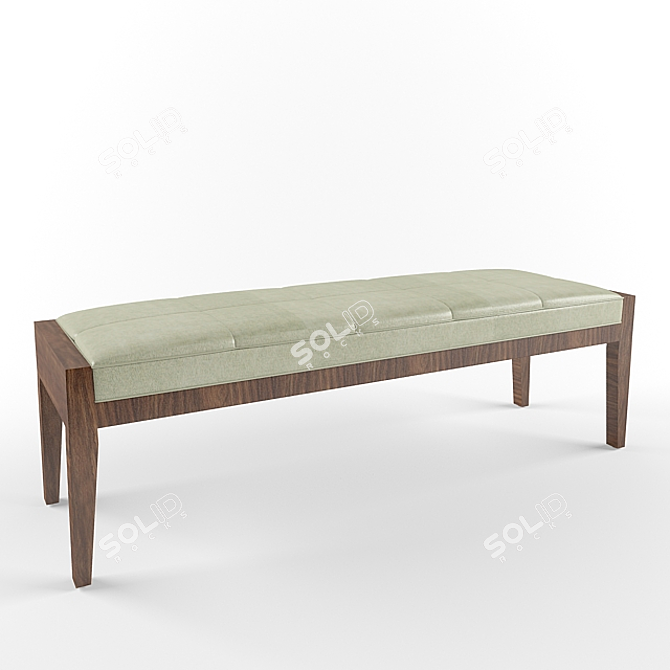 Modern Wooden Bench - Natural 3D model image 1