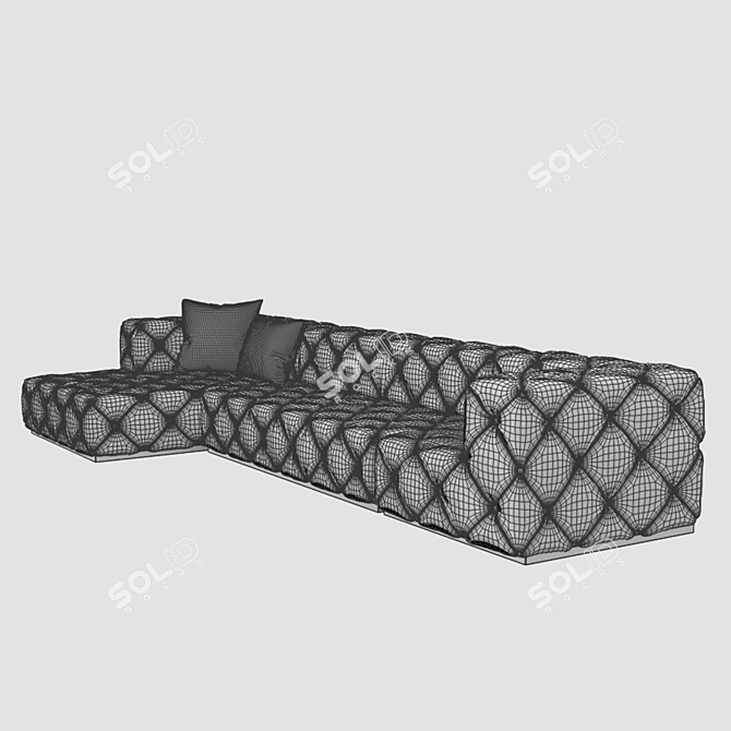 Sleek Longhi Sofa 3D model image 2