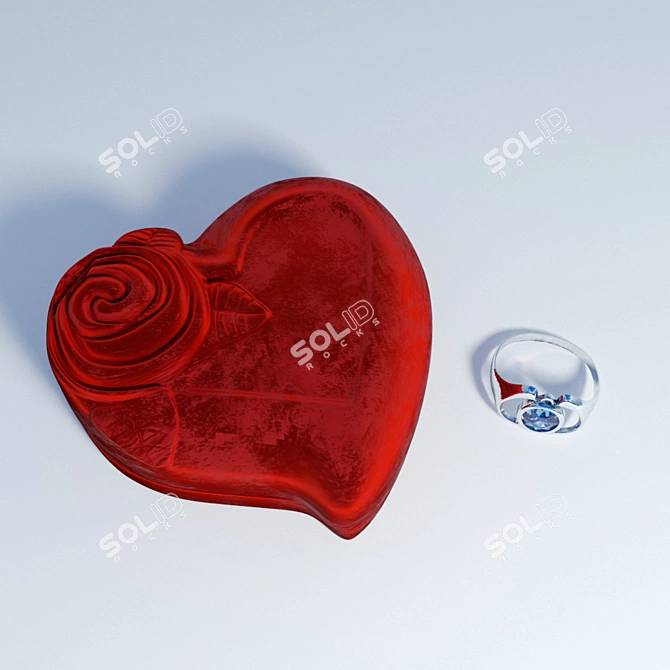 Elegant Gift Box with Ring 3D model image 1