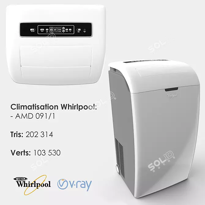 Whirlpool AMD 091/1 Air Conditioner 3D model image 1