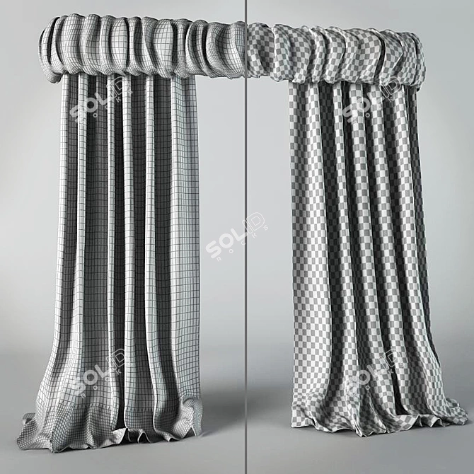 Elegant Drapery Window Treatments 3D model image 2