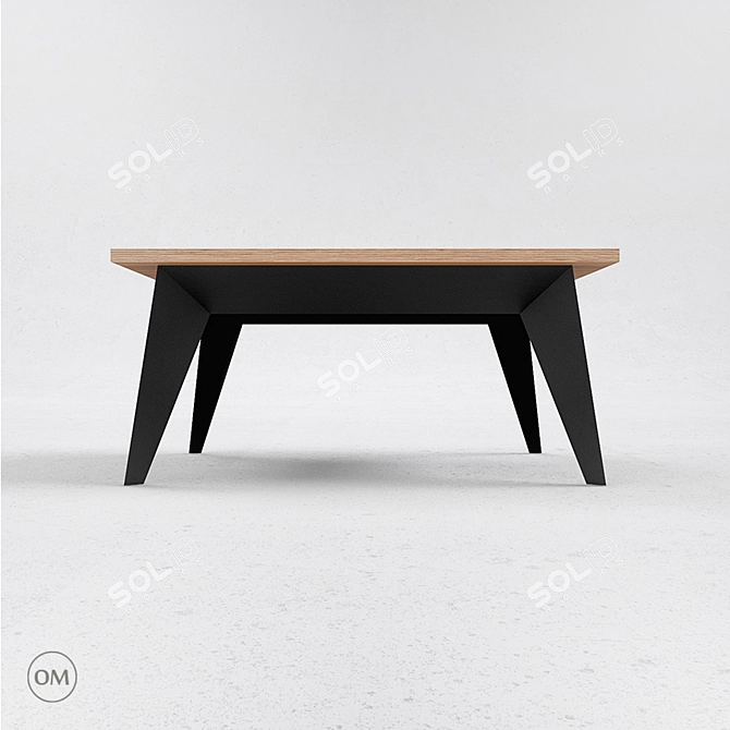 E15 Plywood and Steel Coffee Table 3D model image 2